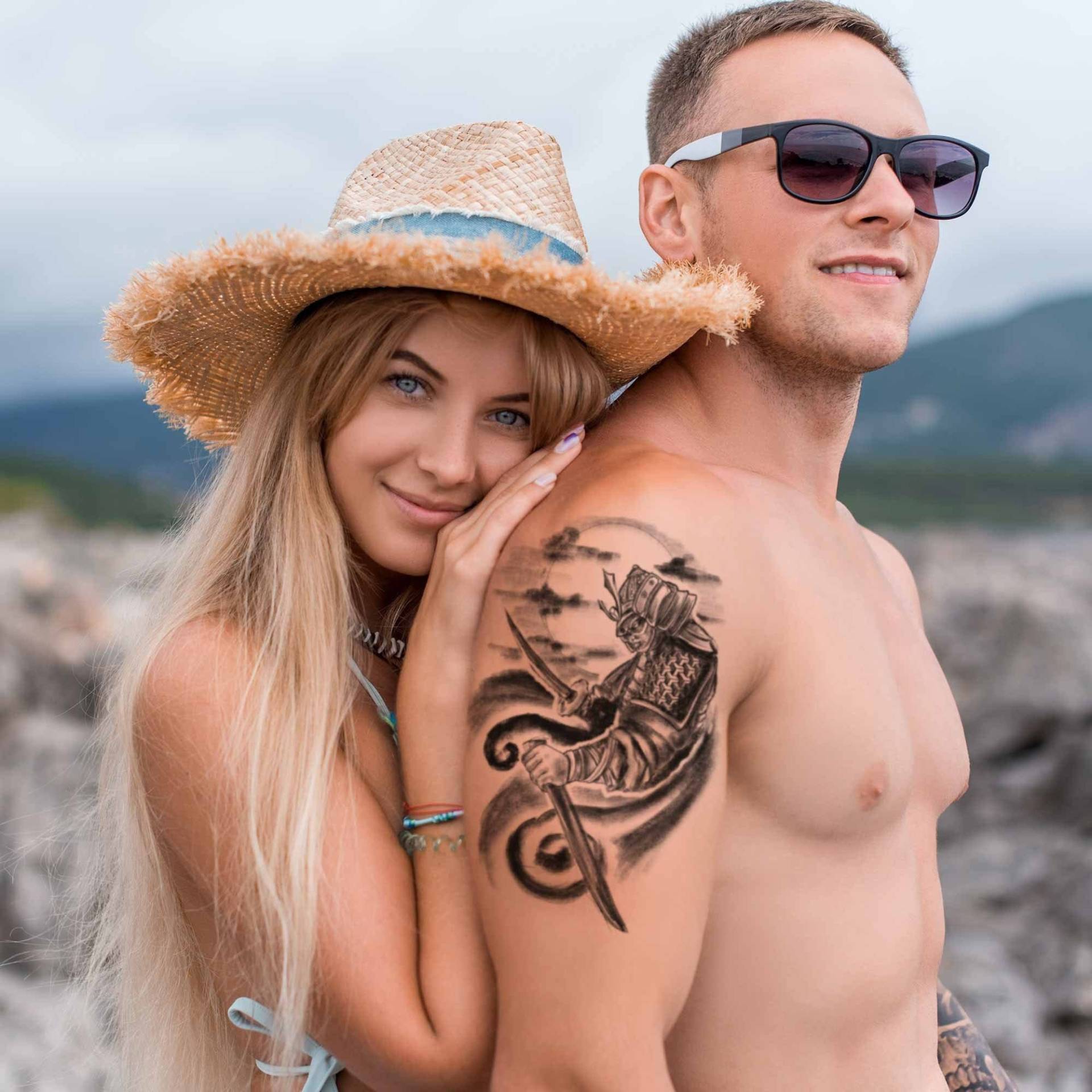 Temporäres Samurai-Tattoo Für Frauen Und Männer, Exklusives Handgezeichnetes Temporäres von TattooYourStyle