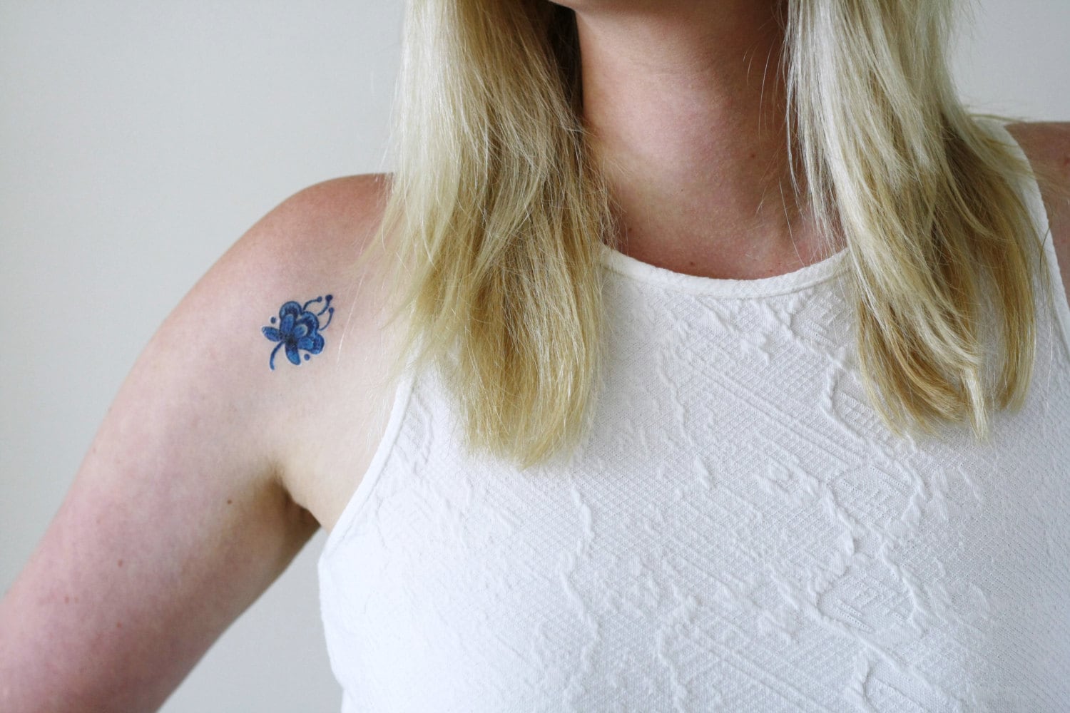 2 Kleine Delft Blue Temporäre Tattoos | Kleines Temporäres Tattoo Florale Etwas Blaue Hochzeit Blaues von Tattoorary