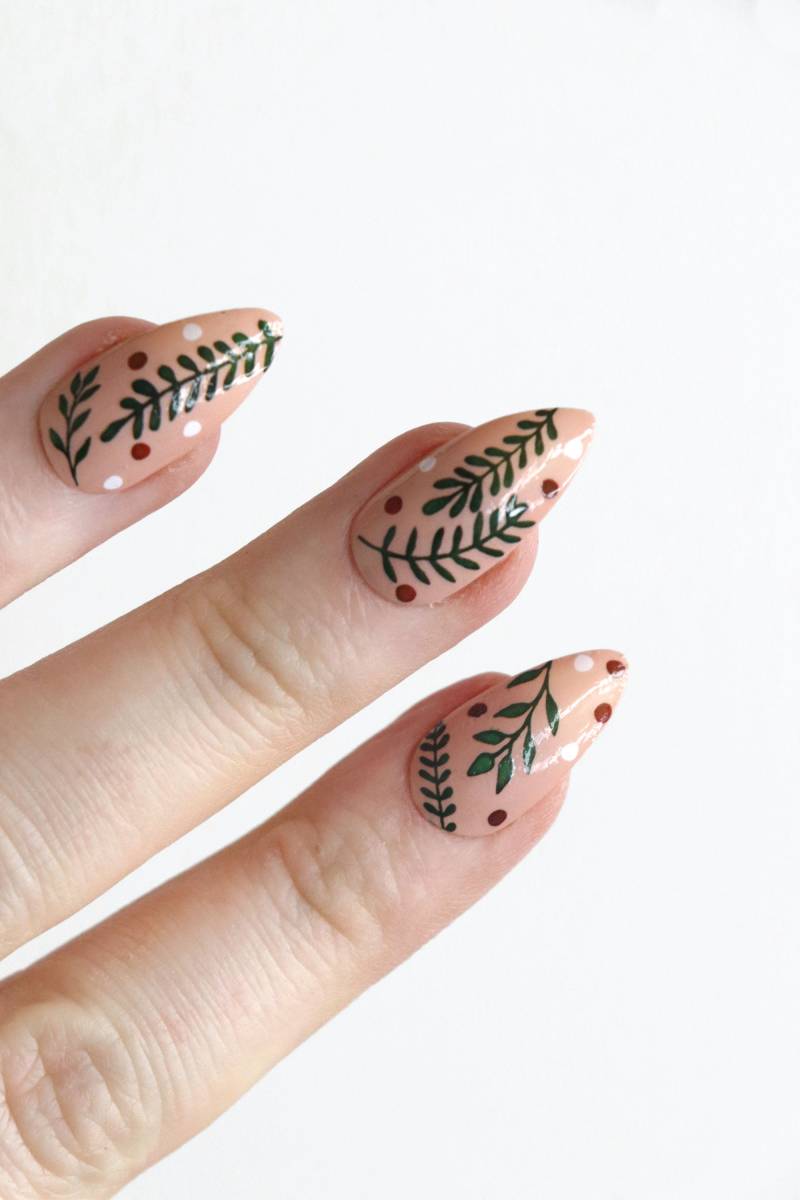 Mistelzweig Blätter Wasserschiebefolie Nagel Abziehbild | Urlaub Nail Art Weihnachtsnagelaufkleber Festliche Nägel Geschenk von Tattoorary