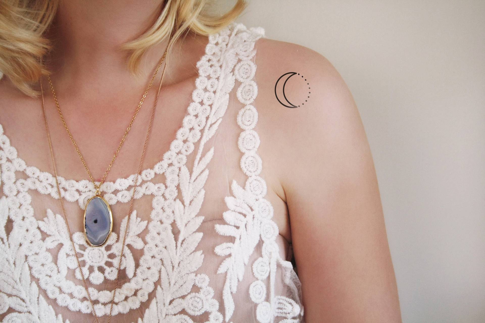 Mond Und Punkte Temporäres Tattoo | 2Er-Set | Boho Geschenkidee Festival Geschenk von Tattoorary