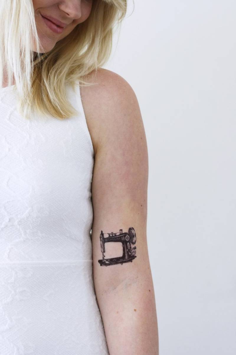 Nähmaschine Temporäres Tattoo | Vintage Näherin Handwerker Geschenkidee Nähen Basteln von Tattoorary