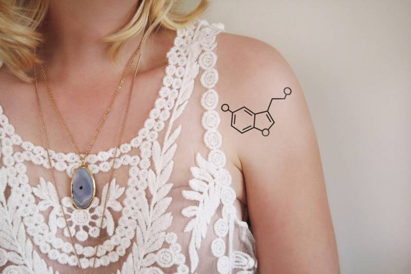 Serotonin Temporäres Tattoo | Glück Geschenkidee Schmuck Symbol Geschenk von Tattoorary