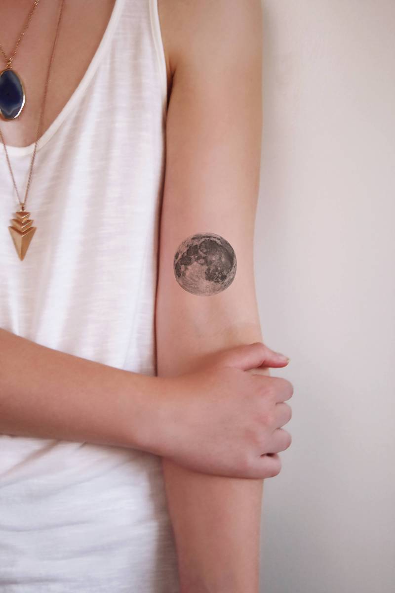 Vollmond Temporäres Tattoo | Mond Kleines Festival Boho Reise Geschenk von Tattoorary