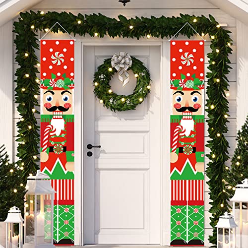 Tatuo Weihnachten Nussknacker Tür Banner Nussknacker Soldat Veranda Schilder Nussknacker Soldat Modell Tür Dekoration für Weihnachten Hof Indoor Outdoor Wand Party Zubehör Dekor (Süßigkeiten) von Tatuo