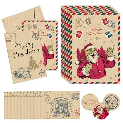 Taufe Weihnachtskarten mit Umschlag set(12er Set),weihnachtskarte,Weihnachten Klappkarten,Merry Christmas Postkarte,für die Schönsten Weihnachtsgrüße im Kraftpapier Look,für deine Weihnachtsgrüße von Taufe