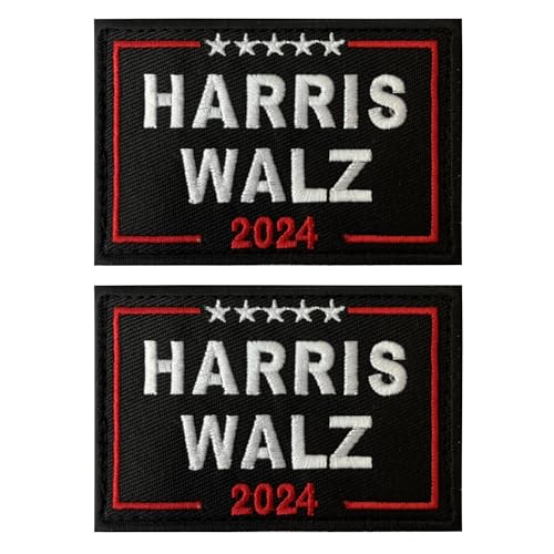 Tavashome Harris Walz Klettverschluss-Patches, 9 x 6 cm, Schwarz, taktische Moral-Patches, passend für Mützen, Westen, Kleidung, 2 Stück von Tavashome