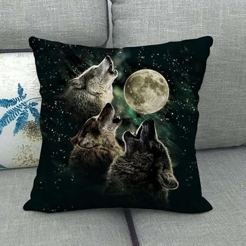 Diy Knüpfkissen Set Wolf Tier Und Mond Haken Kissen Kit H?keln, Kissen, Teppich, N?hen, Basteln, Geschenk Für Zuhause Und Sofa 17x17in von Taxpy