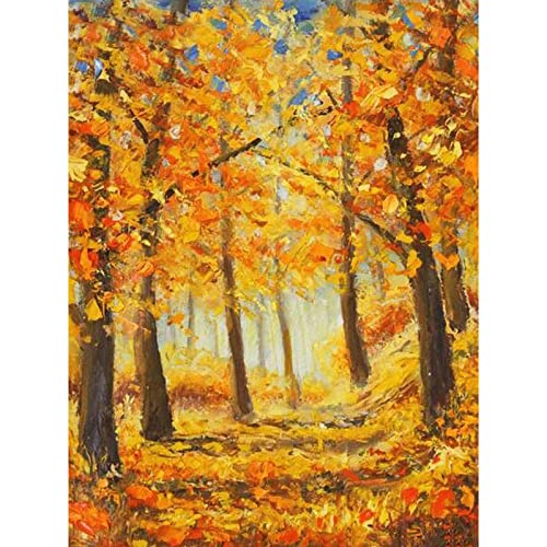 Herbstwald Diy Malen Nach Zahlen Für Erwachsene Leinwand Nach Zahlen Landschaft Acrylwandmalerei, Kein Rahmen, 40 X 50 Cm Digitales Ölgemälde Diy Kinder Färbung Füllen Gemälde Handgemaltes Wohnzimme von Taxpy