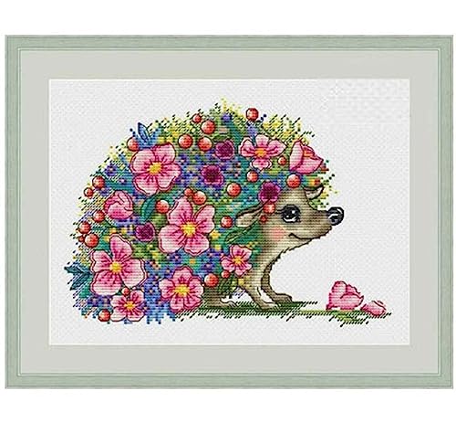 Kreuzstich Stickpackungen Vorgedruckt Set Erwachsene, Blumen Igel Tiere Muster, 30X40Cm Vorgedruckt Kreuzstich Stickpackung Zum Sticken Starter Set Für Erwachsene Kinder Anfänger, Cross Sti von Taxpy