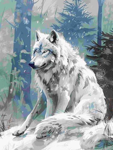 Taxpy 11CT Weißes Wolfstier Diy Sticken Set Erwachsene Anfänger Fantasietiere Vorgedruckte Kreuzstich-Sets Für Erwachsene Und Anfänger,Gestempeltes Stickset Für Die Wandkunst 60x80cm Taxpy 11CT Weißes Wolfstier Diy Sticken Set Erwachsene Anfänger Fantasietiere Vorgedruckte Kreuzstich-Sets Für Erwachsene Und Anfänger,Gestempeltes Stickset Für Die Wandkunst 60x80cm von Taxpy