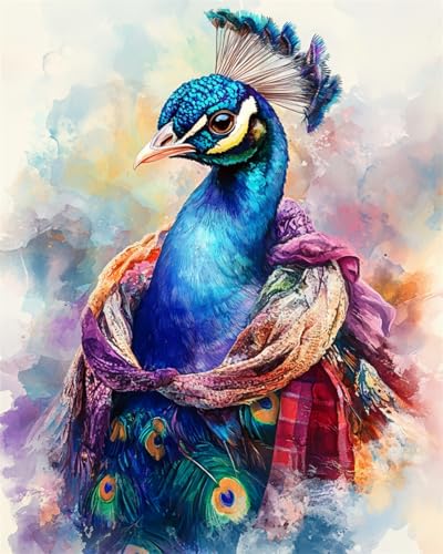 Taxpy DIY Malen-Nach-Zahlen（Kein Rahmen） Fantasie Pfau Tier Digitales Malen Auf Leinwand,Acrylpigment-Sets Für Die Wanddekoration Für Zuhause Als Geschenk 50x70cm von Taxpy