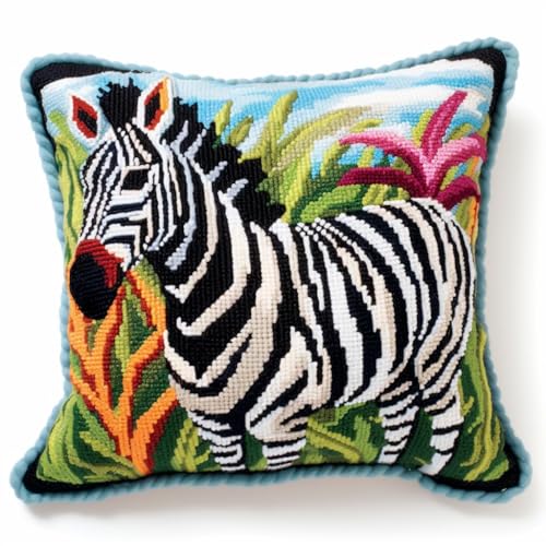 Taxpy Diy Knüpfen Set Schwarz Und Wei? Zebra Latch Hook Kits Für Anf?nger Erwachsene Kinder Stickerei Kits Tier Home Decoration 17X17In B von Taxpy