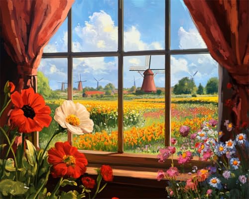 Taxpy Diy Perlenstickerei Set Aquarell-Fensterlandschaft Diy-Perlennadelspitze, Perlenstickerei, Kreuzstich-Sets, Stickset 30x40cm Taxpy Diy Perlenstickerei Set Aquarell-Fensterlandschaft Diy-Perlennadelspitze, Perlenstickerei, Kreuzstich-Sets, Stickset 30x40cm von Taxpy