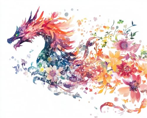 Taxpy Diy Perlenstickerei Set Blume Drache Tier Diy-Perlenstickerei-Set, Bastelset, Perlenmuster, Handarbeitsset, Heimdeko 30x40cm Taxpy Diy Perlenstickerei Set Blume Drache Tier Diy-Perlenstickerei-Set, Bastelset, Perlenmuster, Handarbeitsset, Heimdeko 30x40cm von Taxpy