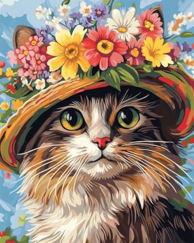 Taxpy Diy Perlenstickerei Set Cartoon-Katzen Und Blumen Diy-Perlenstickerei-Materialpaket, Handgefertigtes Stereoskopisches Foto, Ornament, Geschenk 30x40cm Taxpy Diy Perlenstickerei Set Cartoon-Katzen Und Blumen Diy-Perlenstickerei-Materialpaket, Handgefertigtes Stereoskopisches Foto, Ornament, Geschenk 30x40cm von Taxpy