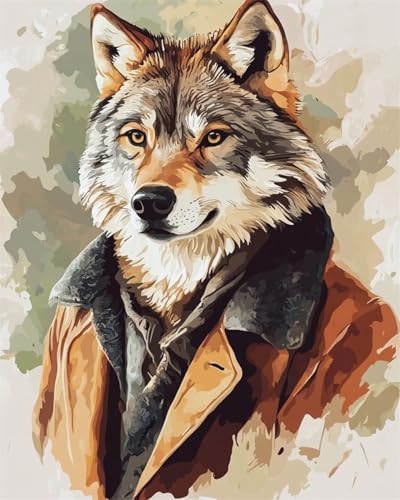 Taxpy Diy Perlenstickerei Set Cartoon-Wolf In Kleidung Perlen-Kreuzstich-Stickset, Rocailles-Perlens, Nadelspitze, Handarbeit 30x40cm Taxpy Diy Perlenstickerei Set Cartoon-Wolf In Kleidung Perlen-Kreuzstich-Stickset, Rocailles-Perlens, Nadelspitze, Handarbeit 30x40cm von Taxpy