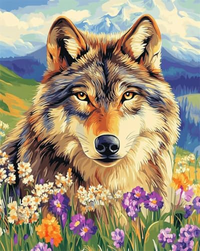 Taxpy Diy Perlenstickerei Set Cartoon-Wolf Und Blumen Diy-Perlenstickerei-Materialpaket, Handgefertigtes Stereoskopisches Foto, Ornament, Geschenk 30x40cm Taxpy Diy Perlenstickerei Set Cartoon-Wolf Und Blumen Diy-Perlenstickerei-Materialpaket, Handgefertigtes Stereoskopisches Foto, Ornament, Geschenk 30x40cm von Taxpy