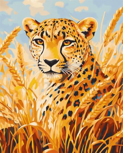Taxpy Diy Perlenstickerei Set Leoparden- Und Weizenfeldlandschaft Diy-Perlenstickerei-Bastelset Für Anfänger, Kreuzstich-Handarbeitsset 30x40cm Taxpy Diy Perlenstickerei Set Leoparden- Und Weizenfeldlandschaft Diy-Perlenstickerei-Bastelset Für Anfänger, Kreuzstich-Handarbeitsset 30x40cm von Taxpy