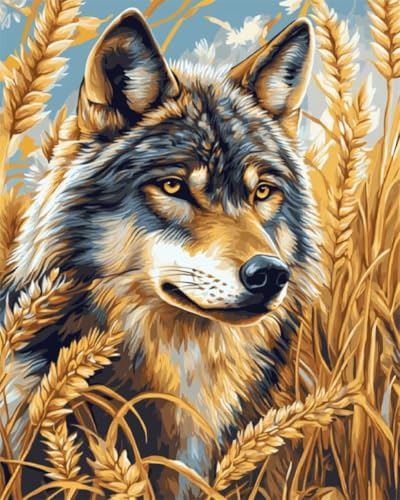 Taxpy Diy Perlenstickerei Set Wolf- Und Weizenfeldlandschaft Perlen-Kreuzstich-Stickset, Rocailles-Perlens, Nadelspitze, Handarbeit 30x40cm Taxpy Diy Perlenstickerei Set Wolf- Und Weizenfeldlandschaft Perlen-Kreuzstich-Stickset, Rocailles-Perlens, Nadelspitze, Handarbeit 30x40cm von Taxpy
