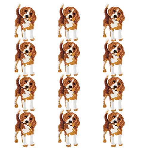 12pcs Hundethema Sticker Stoffaufkleber, Bügelmotiv-Applikationsflecken, für Kleidung, Rucksackzubehör und DIY Arts Craft Sew Making Trimm und Verzierungen von Tbest