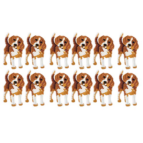 12pcs Hundethema Sticker Stoffaufkleber, Bügelmotiv-Applikationsflecken, für Kleidung, Rucksackzubehör und DIY Arts Craft Sew Making Trimm und Verzierungen von Tbest