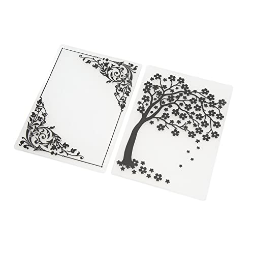 2pcs DIY -Prägeordner, Dekorative Texturen und Geprägte Designs Vorlagen, Geeignet für Scrapbooking und Kartenherstellung, Hergestellt aus Kunststoffmaterial von Tbest