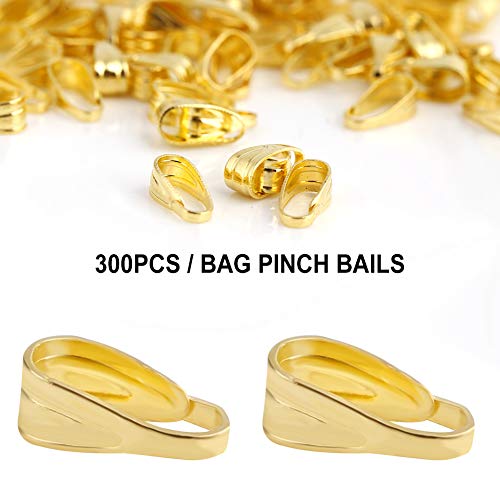 300 Teile/beutel Anhänger Stecker Pinch Clips Verschlüsse Snap Schmuck Erkenntnisse Legierung Kautionen Schmuck Erkenntnisse (Golden) von Tbest