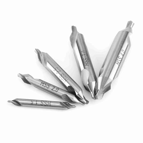 5pcs Hochgeschwindigkeits -Stahl -Mittelbohrbits Set 60 Grad Winkel 1,5 2 2,5 3 4mm Bohrer Bit -Sets Mittelbohrer von Tbest