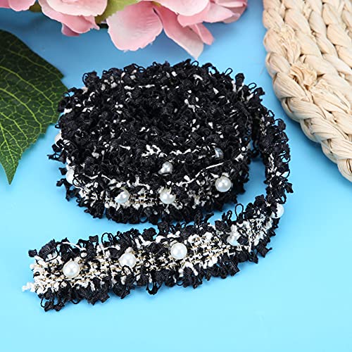 Aus E -Pailletten Nähen Kabel Spitze Stoff Ary Dekoration Ary Lacelace T Perle Spitze T, 2 Yard Spitze DIY Dekoration Ary Stoff Home Textile Deco Teil (BLACK) von Tbest