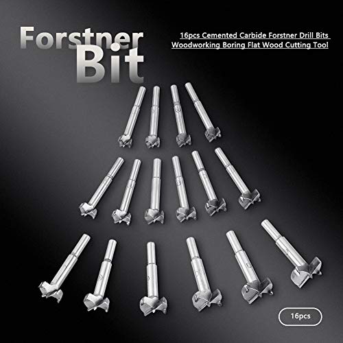 Foner Bit Flat Holzbohrer Bit Loch Bo Bit Loch Schneidwerkzeug Holzbearbeitungswerkzeug, 16pcs Zementiertes Carbid -Foner -Bohrer Holzbearbeitung Bo Flates Holz Schneidwerkzeug von Tbest