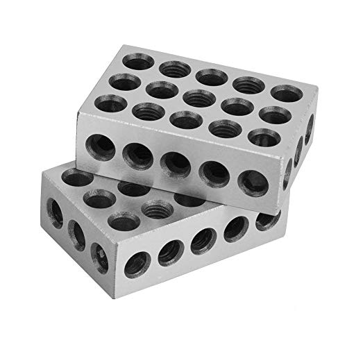 Parallele Blöcke, 1-2-3 Blocks Mesch,123 Block, Blöcke Gehärteter Stahl, Mesche Masnisten Blöcke, 2 stücke 25x50x75mm Blöcke 23 Löcher Fräsen Parallel Spann Block Fräsen Maschine Zubehör von Tbest