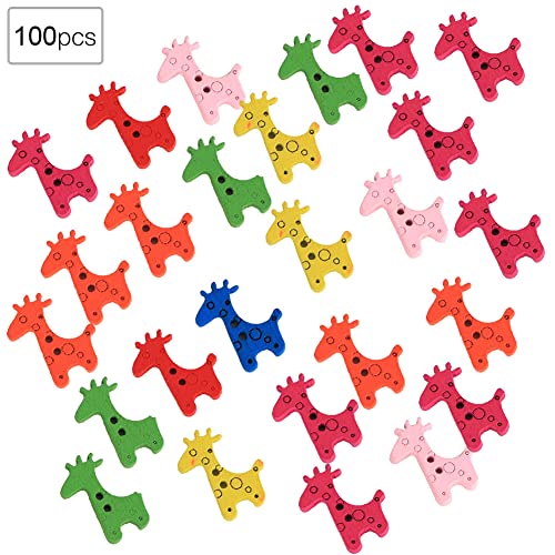 TBEST HABRY, 100 PCS Holzknopf Farbenfrohe FFe S Ft Kid Kleidung Aries 25x20mm25x20mmmm (25 * 20 mm) von Tbest