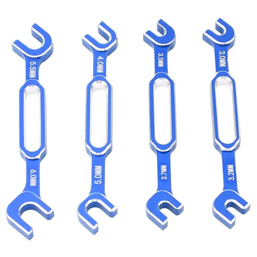 Tbest RC-Autoschlüssel, 4pcs RC Nuts Remover-Spannschlosskugelgelenk Wartung Spanner 3,0-6,0 Mm Geeignet Zum Einstellen von Kugelverbindungen, Driftautos, Wohnmobilen usw. (Blue) von Tbest