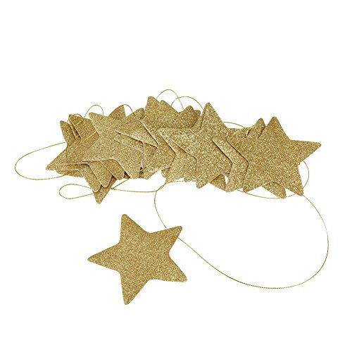 Tbest Stern-Hängedekoration, Hängende Sterne, Raumdekoration, Ornamente für Hochzeiten, Partys, Kinderzimmer, Wandfenster (Gold) von Tbest