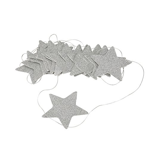 Tbest Stern-Hängedekoration, Hängende Sterne-Ornamente für Hochzeiten, Partys, Kinderzimmer, Wandfenster (Silver) von Tbest