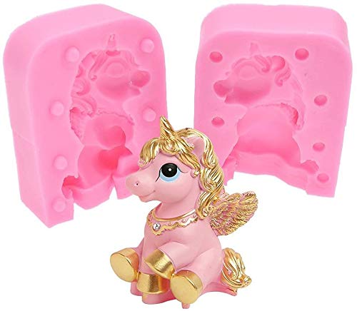 3D-Einhorn-Kerzenform – Einhorn-Silikonform für handgefertigten Fondant, Blütenpaste, Seife, Badebombe, Lotion-Bar, Gips, Polymerton von Tbrand