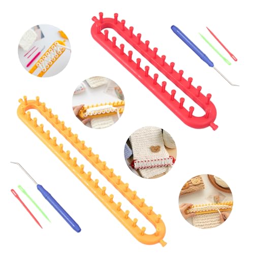 Tcdwla Strickmaschine, Strickring, Webrahmen, Knitting Machine für Handgestrickte Schals für Erwachsene (36cm) und Kinder (26cm), mit 2 Haken und 4 Wolle Nadel, für Anfänger und Strickliebhaber (2PCS) von Tcdwla