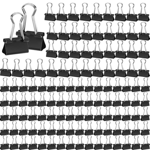 120 Stück Foldback Klammern, 15mm/19mm Klammern Metall, Metall Klammern für Dokumente Binder Clips aus metall, Büroklammern stabile und wiederverwendbare von Tcnzdy