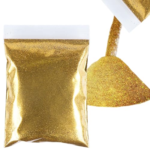 50g Glitzer Gold, Glitzer Basteln, Glitzer Zum Basteln Glitter Glitzer Make up Set Pulver Glitzer Zum Dekorieren, Für Schleim Slime Kunst Handwerk Basteln Nagelkunst Musik Festival Masquerade von Tcnzdy