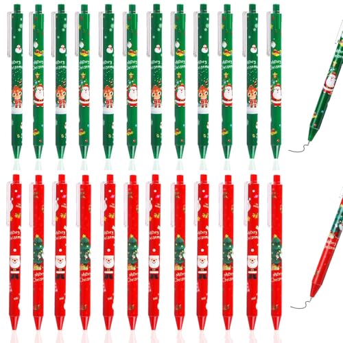 Tcnzdy 24 Stück Weihnachtsgeschenke, Kleine Weihnachtsgeschenke Kugelschreiber Lustig, Weihnachten Geschenke Für Schüler Entzückender Stift Cartoon-stift Büro Plastik Weihnachten Zufälliger Stil von Tcnzdy