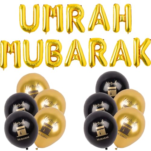 Umrah Mubarak Deko, Umrah Mubarak Graduation Dekorationen Graduation Party Ballons Graduation Party Dekorationen Schwarz Gold White Glückwunsch Grad Ballons Schwarz Gold Gradation Party von Tcnzdy