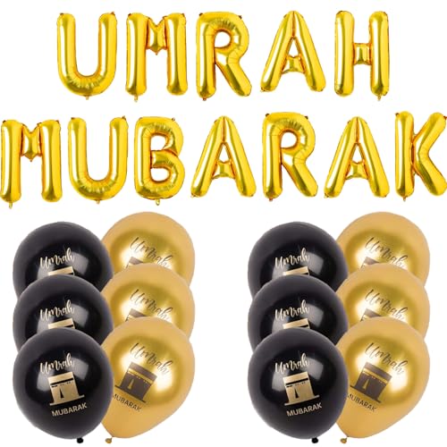 Umrah Mubarak Deko, Umrah Mubarak Graduation Dekorationen Graduation Party Ballons Graduation Party Dekorationen Schwarz Gold White Glückwunsch Grad Ballons Schwarz Gold Gradation Party von Tcnzdy