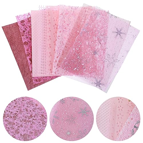 10 Stk Scrapbook Papier, Reispapier Decoupage Papier, Papier Scrapbooking Zubehör Decoupage Papier Vintage Scrapbooking Papier Deko Für Journaling Zubehör, Notizbuch DIY Kunst Und Handwerk(Rosa) von Teaaha