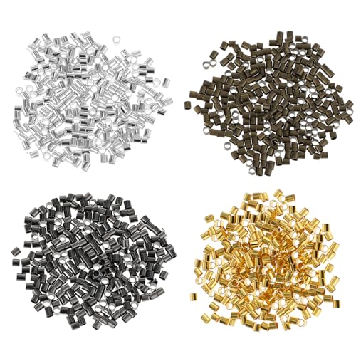 1000 Stück Quetschperlen Set Quetschperlen silber Crimp Perlen Set Schmuck Quetschperlen 1mm Spacer Perlen Quetschperle Für DIY-Armbänder, Halsketten, Ohrringe, Traumfänger Andere Schmuckaccessoires von Teaaha