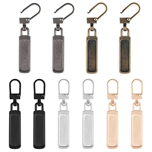 10Pcs Replacement Zipper Pull Detachable Zipper Pull Tabs Zipper Pull Replacement Metal Zipper Pulls for Luggage Clothing Jackets Jeans Backpacks Boots Dresses Purse Coat von Teaaha