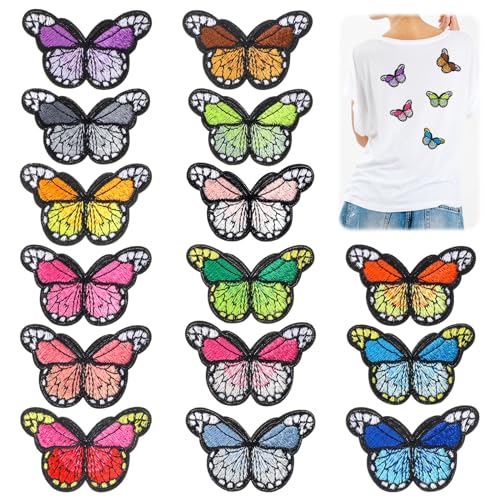 15 Stück Bügelflicken Schmetterlings, Schmetterling zum Aufbügeln Schmetterling Patch Applikationen Zum Aufnähen Patches Zum Aufbügeln Schmetterling Für Kleider, Taschen, Jeans, Hüte, Schuhe von Teaaha