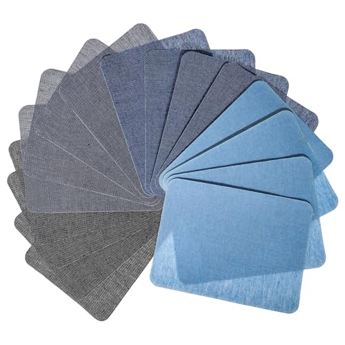 16 Rollen Flicken Zum Aufbügeln, 5 Farben 12,5 x 9,5cm Aufbügelflicken Für Jeans, Bügelflicken Jeans Reparatursatz Set Innen Aufbügelflicken Patches Zum Aufbügeln für Jeans Und Jacke von Teaaha