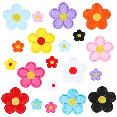 20 Stück Blumen Patches Zum Aufbügeln, Patches Zum Aufbügeln Blumenaufnäher Zum Aufbügeln Blume Bestickte Patches Aufbügeln Blumen Flicken Von Gestickten Blumenaufnähern Für Kleidung Accessoires von Teaaha