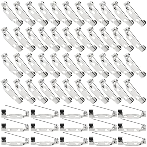 200Stück Sicherheitsnadeln für Broschen Verschluss für Rückseite, Broschennadeln Safety Pin Silber 0.7in Sicherheitsnadel Metall Broschen Sicherheitsnadeln Brooch Pins for DIY Crafts Schmuck Handwerk von Teaaha