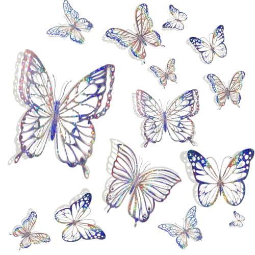 60 Stück 3D Schmetterlinge Deko, Wandtattoo Schmetterlinge, Schmetterlinge Aufkleber, Schmetterling Wanddeko Butterfly Wandsticker Schmetterling Wandaufkleber für Geburtstag Party DIY Handwerk von Teaaha